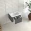 Meuble-lavabo mural de 24 po gris, lavabo intégré en céramique blanche, 45 poignées en angle, tiroir à fermeture en douceur, imperméable, rangement spacieux, style pour la salle de bain, contreplaqué facile à installer, tiroir