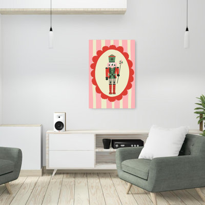 Whimsical Nutcracker Soldier Classic Traditional Whimsical Winter Wall Art Print 1 Piece Wrapped Canvas Wall Art