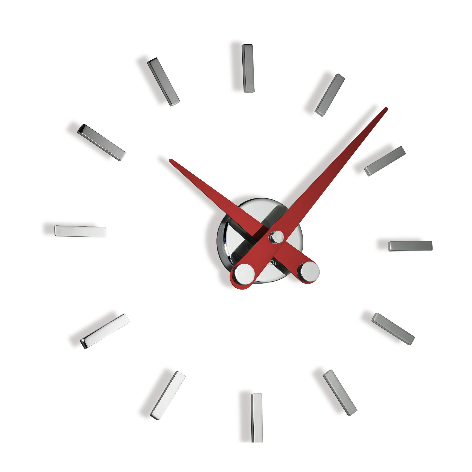 Puntos Suspensivos 19.68'' Metal Wall Clock, Red