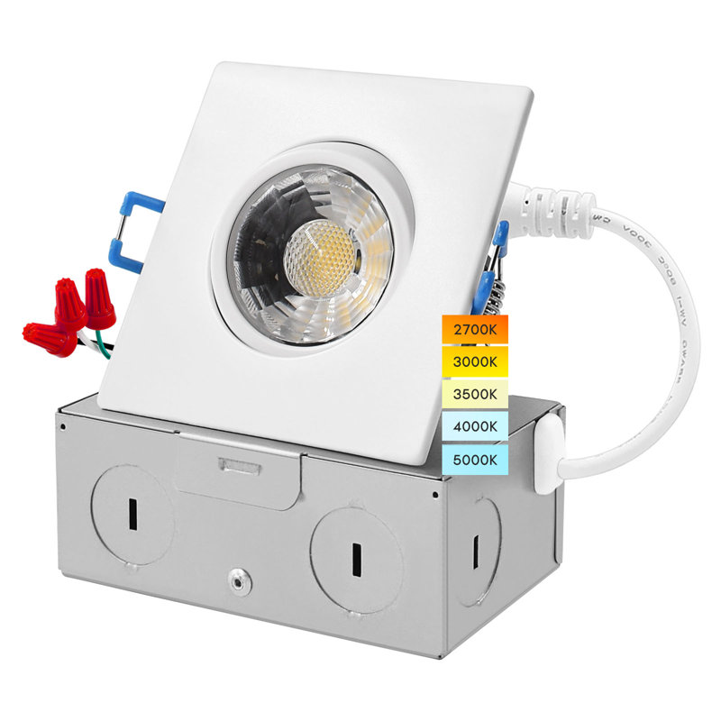 3'' Selectable Color Temperature Dimmable Air-Tight IC Rated LED Canless Recessed Lighting Kit