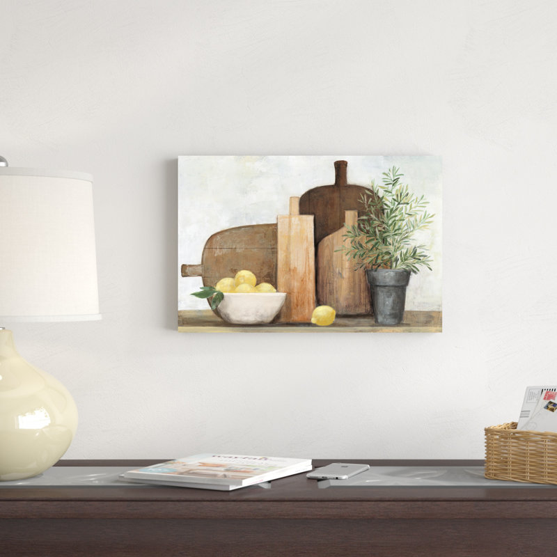 Rustic Kitchen Brown - Wrapped Canvas Painting, 12" H x 18" W, Wrapped Canvas, No Frame