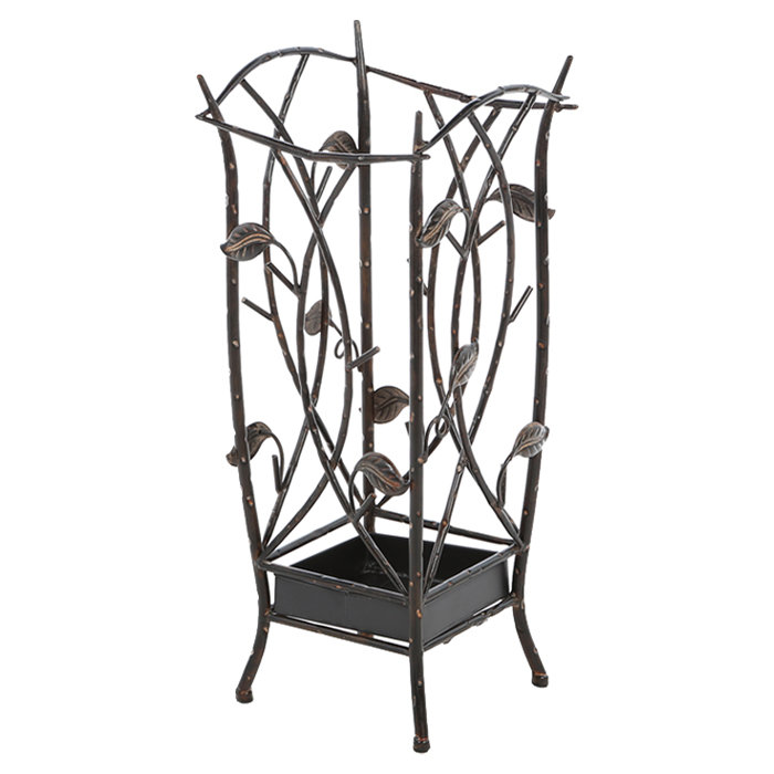 Oil-Rubbed Bronze Leaf Metal Freestanding Umbrella Stand