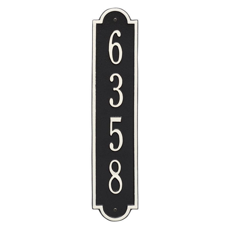 Plaque d'adresse murale 1 ligne Richmond, Noir / blanc