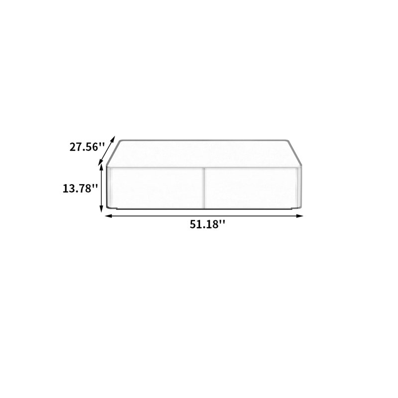 Eco-Friendly Solid Wood Multi-Layer Coffee Table, 13.78" H x 51.18" L x 27.56" W