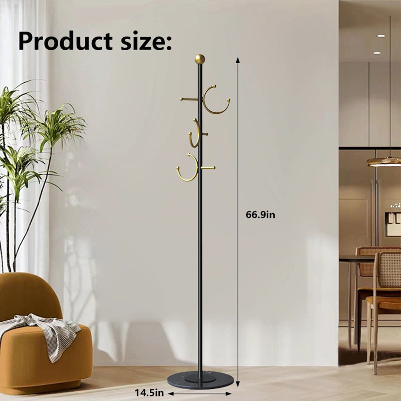 Coat Rack Freestanding With Marble Base