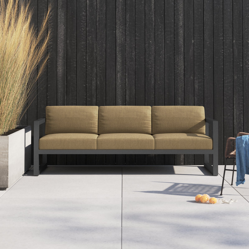 Smith 84" Outdoor Sofa with Sunbrella Cushions, Cast Silver Sunbrella®, Slate