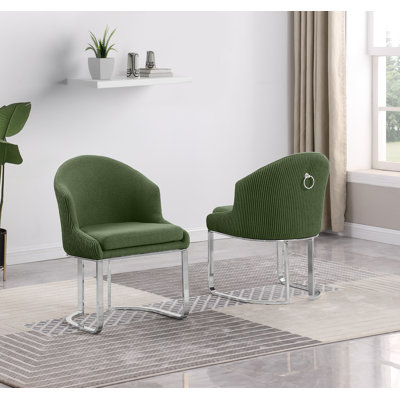 Chaises d'appoint plissées avec fourrure de peluche et anneau