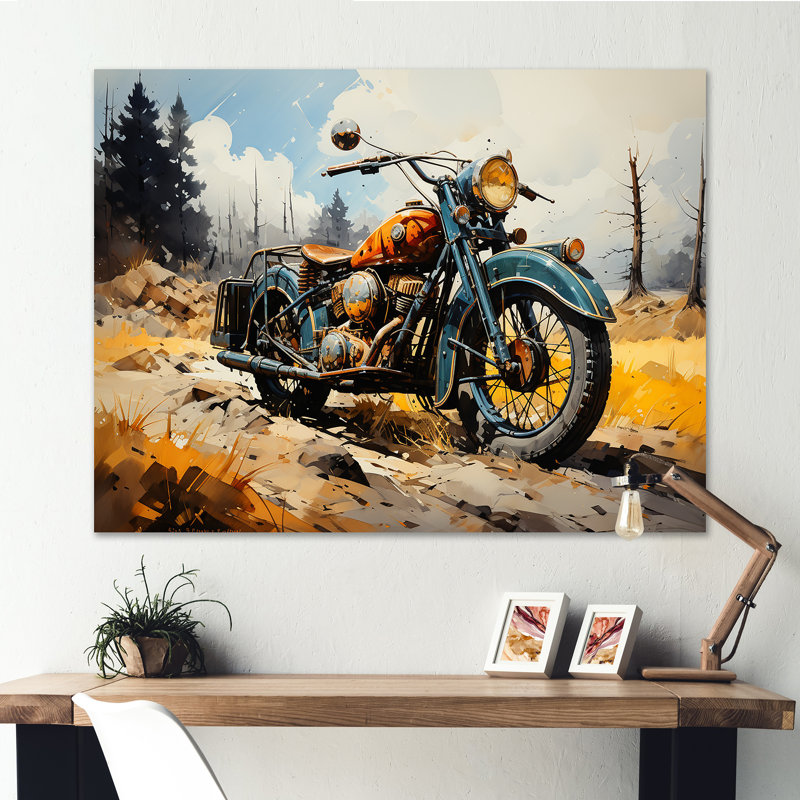 Vélo rustique de la Première Guerre mondiale, H 12 po x l 20 po x P 1 po, Toile tendue
