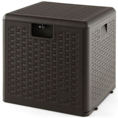 New Classic 100 Gallons Gallon Wicker Lockable Deck Box in Brown by Spiritual Realm