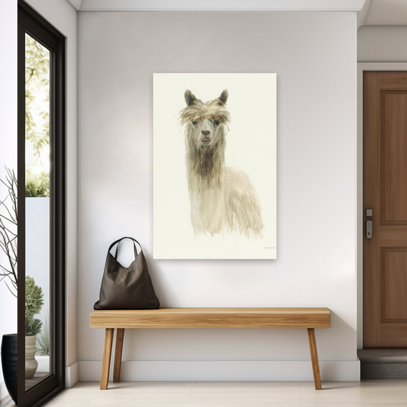 Animaux et animaux de grange, lamas classiques, art, H 60 po x l 40 po