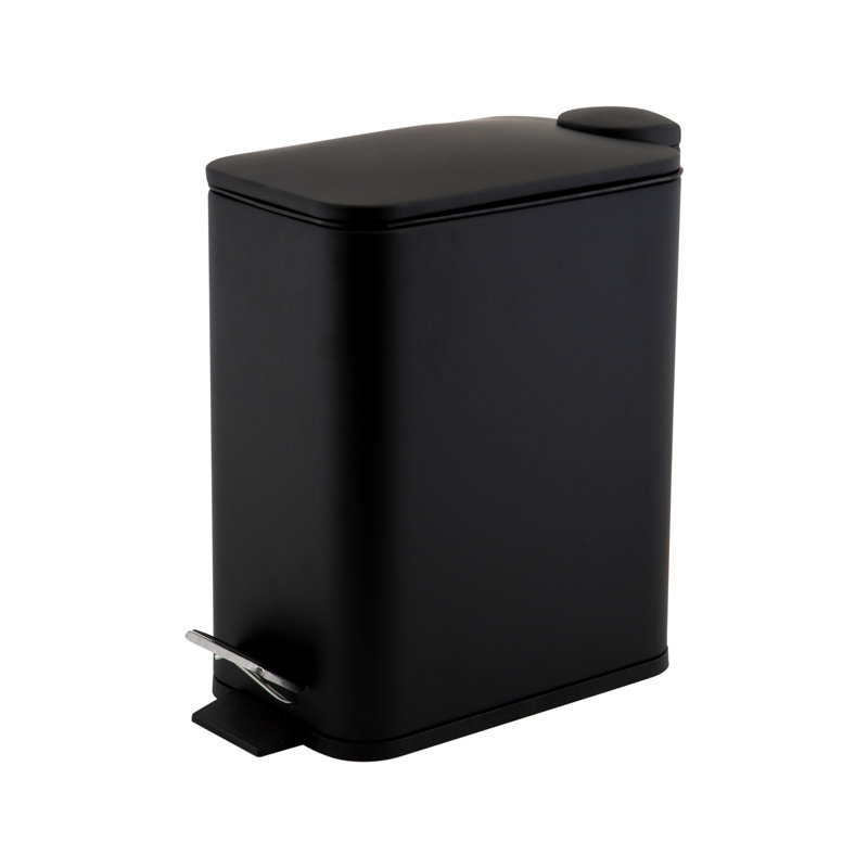 Poubelle à pédale en acier inoxydable 1,32 gallons Woodbranch, Noir