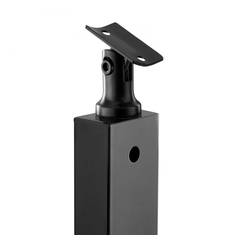Paire de rampe à câbles Poteau d'escalier de niveau 1,97 po, H 42 po x l 1,97 po x P 1,18 po, Noir mat