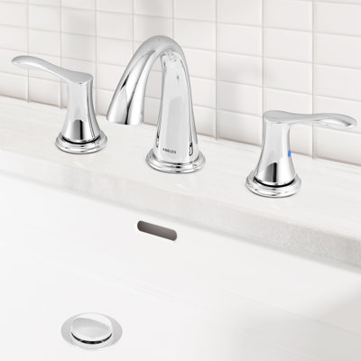 Widespread 2-handle Bathroom Faucet with Drain Assembly