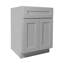 Armoire de base double en bois massif gris clair Shaker, pour la cuisine, la buanderie et la salle de bain.