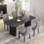Ensemble de salle à manger rectangulaire à double piédestal avec table de salle à manger de style crème-1947038658-1947038710-1947038668