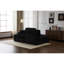 Lit double en velours côtelé noir, chaise modulaire modulaire, sans assemblage, idéale pour les petits espaces, 2 sièges, chaise longue spacieuse, canapé-lit, noir, salon, siège-1759817677