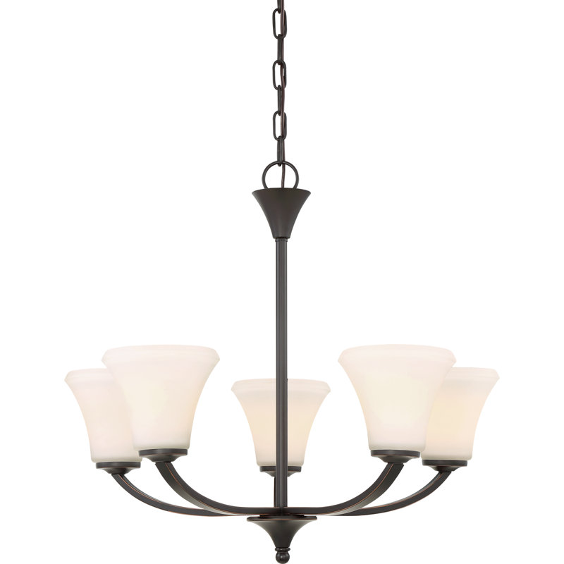 Bertelli 5 - Light Shaded Classic / Traditional Chandelier, Mahogany Bronze