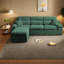 Canapés en forme de L peu encombrants, chenille vert foncé, Modern Family Living