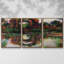 Monet - 3 pièces, reproduction encadrée sur toile-1379766895-1379766898