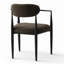 Chaises de salle à manger modernes en chenille avec accoudoirs et structure en métal-1007009941