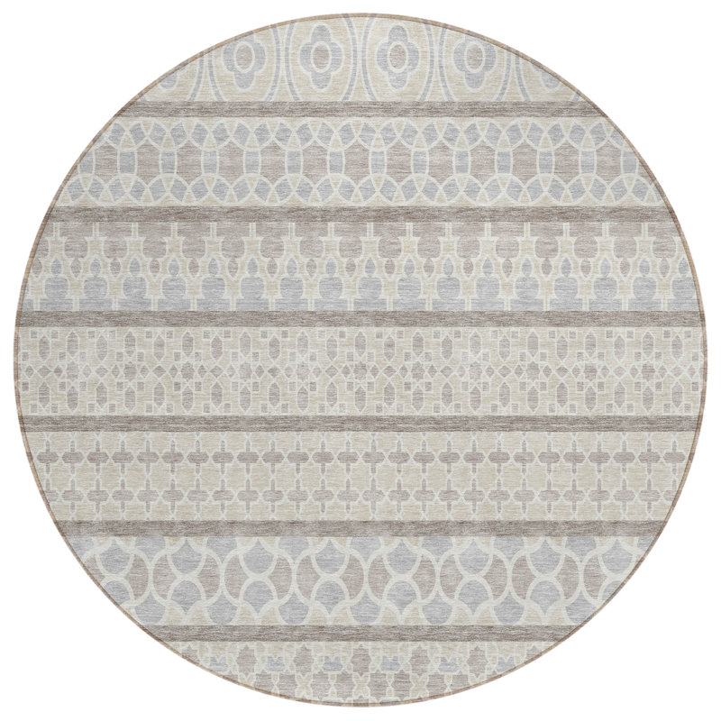 Juli Flatweave Washable Moroccan Indoor / Outdoor Rug, Round 8'