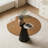 35-inch round glass dining table
