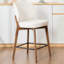 Tabouret de bar Mid-Century moderne, tabouret de bar rembourré en tissu avec dossier à oreilles, tabouret de bar à hauteur de comptoir sans accoudoirs avec pieds en bois, repose-pieds en métal, pour comptoir de bar pour îlot de cuisine, beige, simple-124824999-119619502