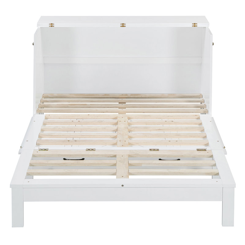 Lit escamotable avec grands tiroirs Murphy, Lit double, Blanc