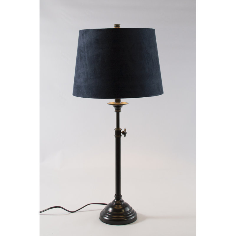 Lampe de table 30 ", Suède bleu marine, Bronze frotté à l'huile