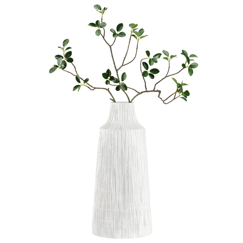 Vase en bois 16 po, Blanc, H 16 po x l 7,5 po x P 7,5 po