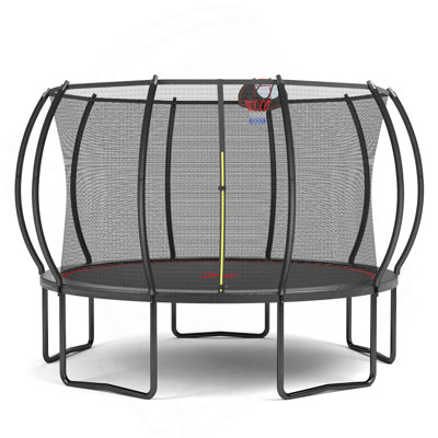 YC 12FT Trampoline Pumpkin- Black Red