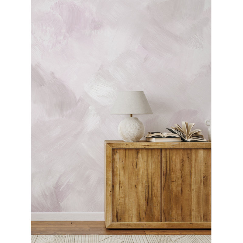 Papier peint adhésif Paint Strokes, L 108 po x l 96 po, Lilas