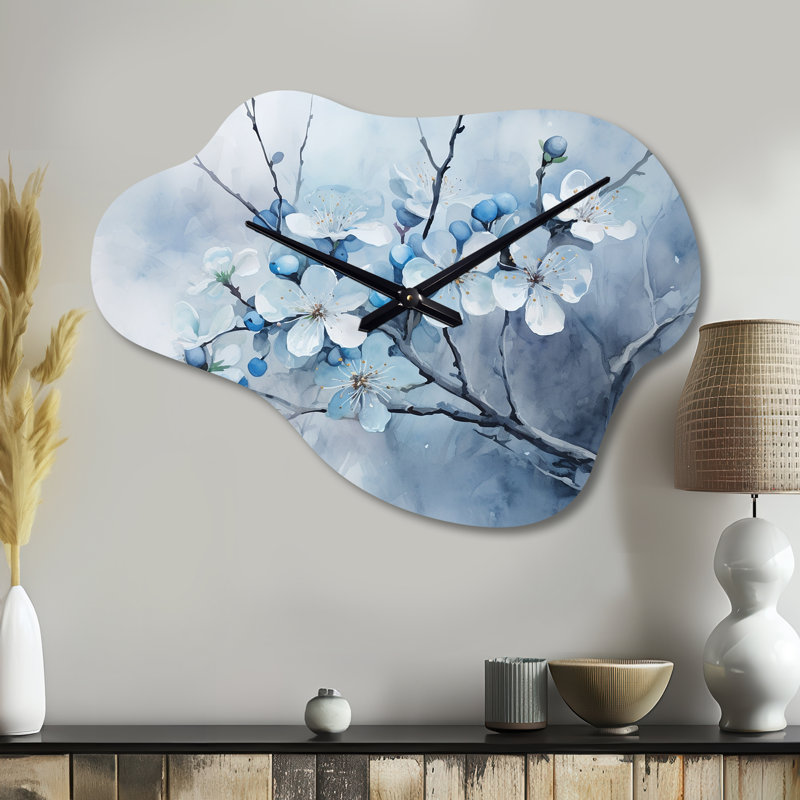 Fleur de pommier - Monochromatique Elegance VII - Horloge murale en forme de pomme, Petit