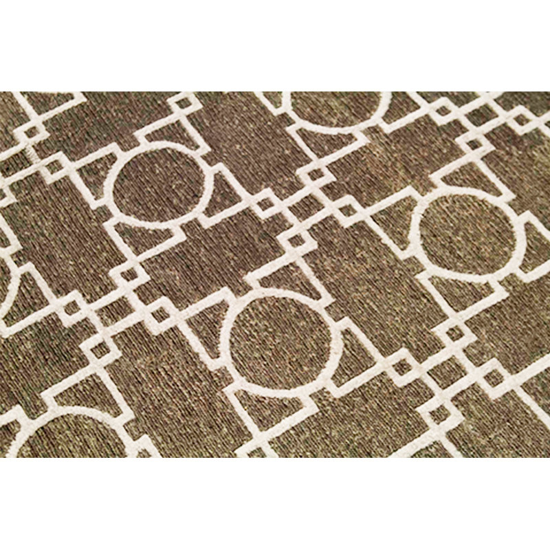 Himalayan Geometric Area Rug in Brown