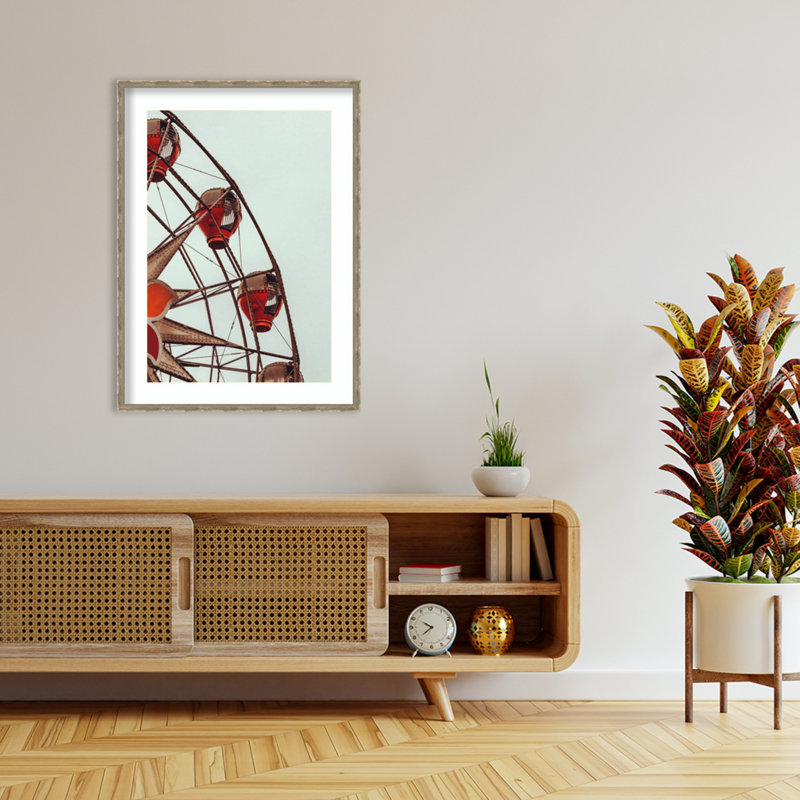 «Ferris Wheel No. 5» par Rachel Lee, 3 oiseaux, impression sur bois encadrée, 42 x 31