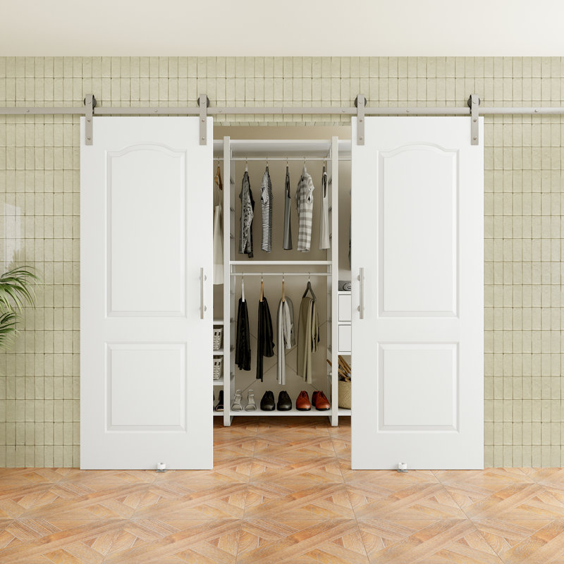 Porte de grange coulissante en bois 80 po H 2Lite, 60 po x 80 po