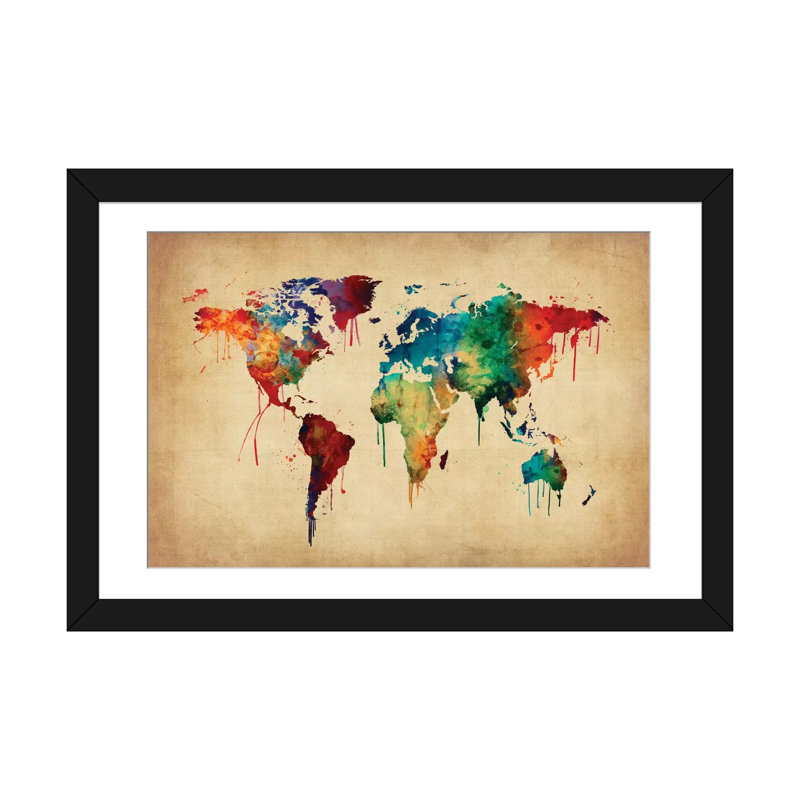 " Dripping Effect II " by Michael Tompsett, 16" H x 24" W x 1" D, Black Framed Fine Art Paper, White