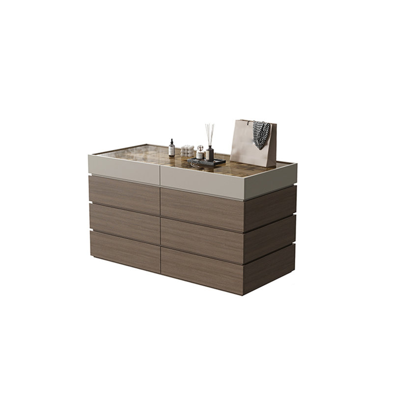 Armoire à tiroirs avec rangement pour bijoux Simple, Noyer / kaki