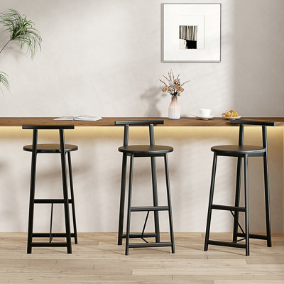 Ensemble de 3 tabourets de bar, chaises de bar avec dossier