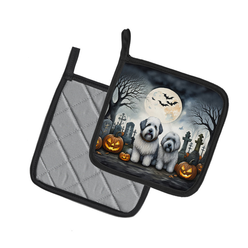 Paire de supports à casseroles Old English Sheepdog Spooky Halloween