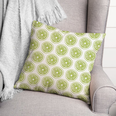 Lime Slice Abstract Throw Pillow