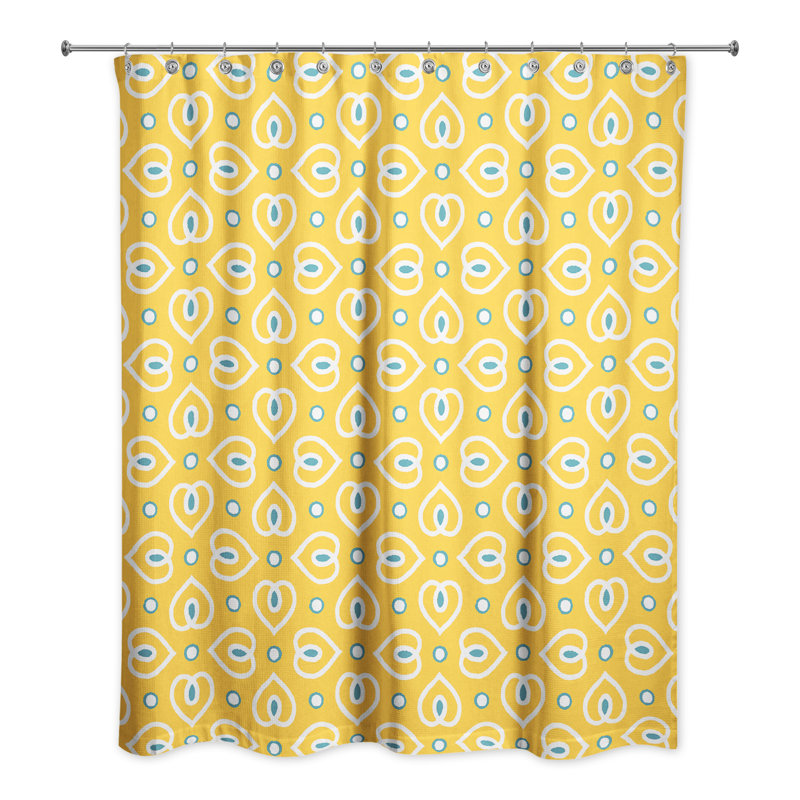 Rideau de douche simple Arsad, Jaune