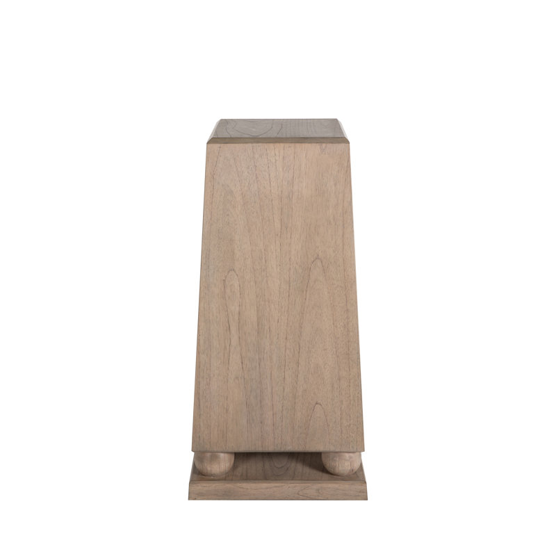 Chess Solid Wood Pedestal End Table