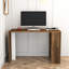 Bureau d'étude moderne avec design mural, noyer et blanc, 47,2 po x 29,7 po x 23,6 po | 100% panneau de particules enduit de mélamine, épaisseur: 0,7 pouce | Comprend de nombreuses tablettes pour l'organisation et le style-436395840