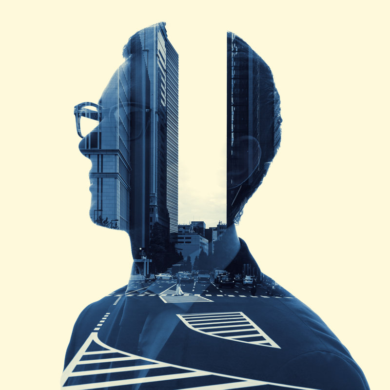 Double Exposure - Wrapped Canvas Print, 51cm H x 51cm W x 3.8 cm D
