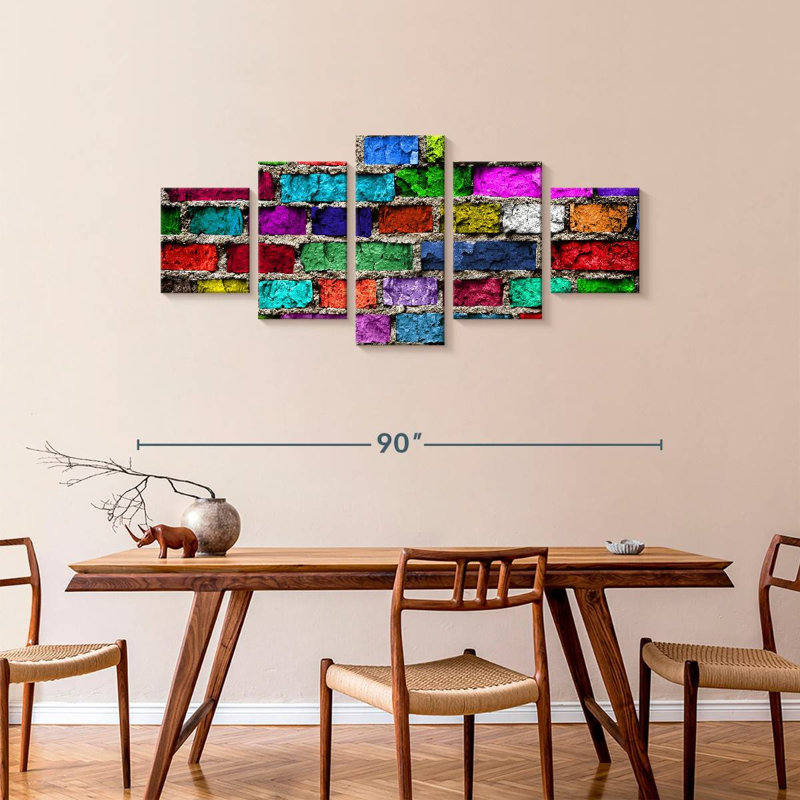 Rainbow Bricks, 36" H x 80" W