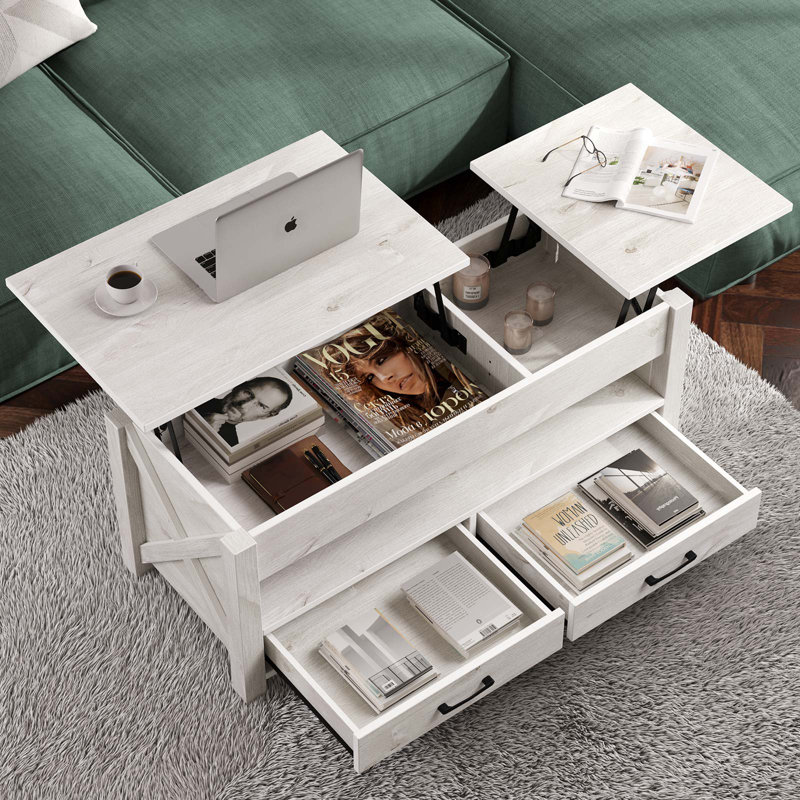 Coffee Table with 2 Storage, Lift Top Coffee Table for Living Room, Gray, 19" H x 47.2" L x 19.7" W