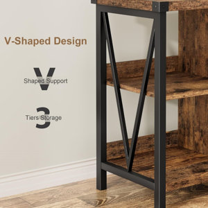 17 Stories 3-tier Metal Horizontal Bookshelf With 8 Cube Storage Organizer 62 Inch Industrial Console Bookcase For Entryway And Living Room W112113609