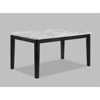 Meuble de salle à manger rectangulaire en marbre blanc