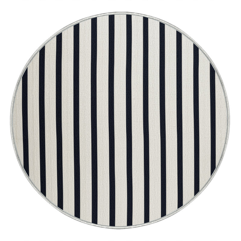 Washable Picket Fence Farm Area Rug, Round 4'